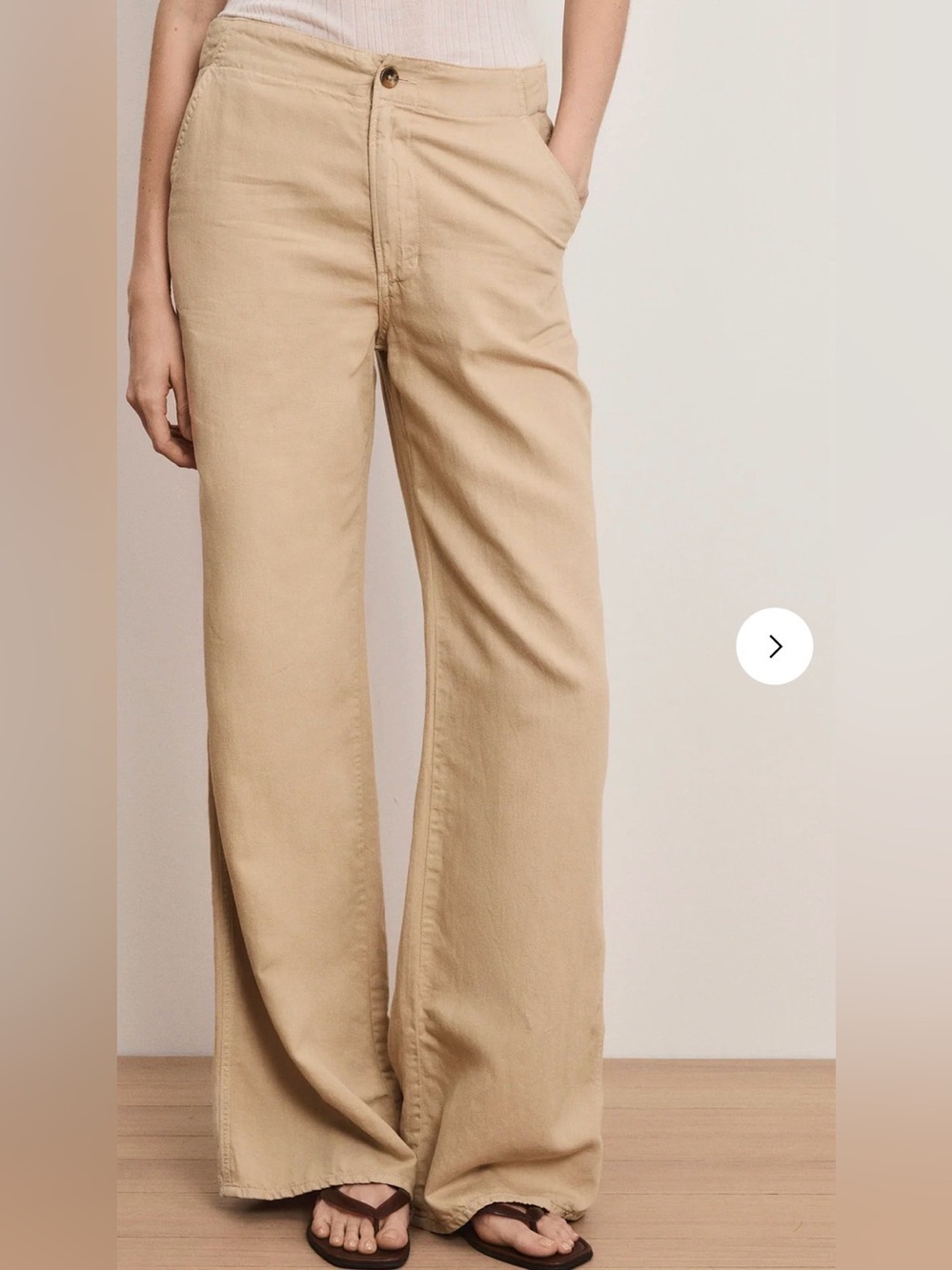 Veronica Beard Kasey Mid Rise Wide Leg Women's Jeans pants Stone Khaki NEW NWT